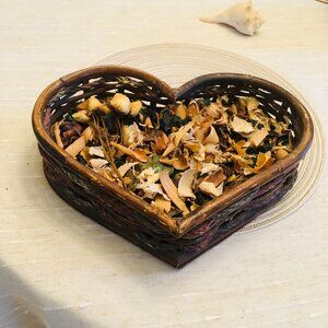 Heart shaped woven basket